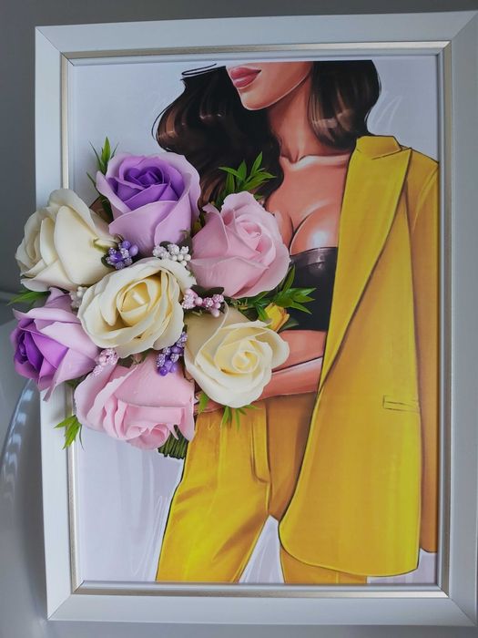 3D Картина със сапунени цветя