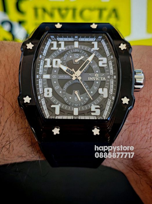 INVICTA Cyclone black/silver 49 mm, Инвикта нов ръчен часовник