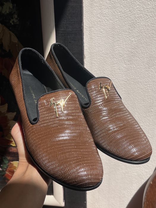 Giuseppe Zanotti, premium, 100% piele, balerini maro, piele sidef