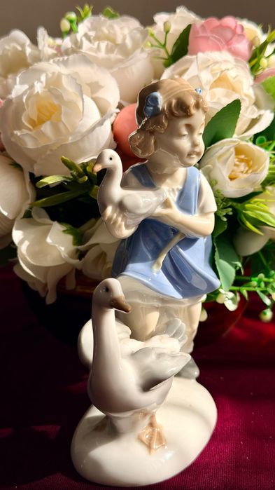 Изящная фарфоровая статуэтка «Девочка с гусями», Gräfenthal