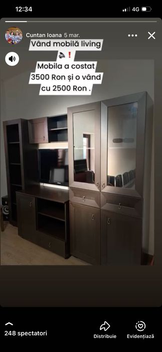 Vând mobilă living , culoare wenge