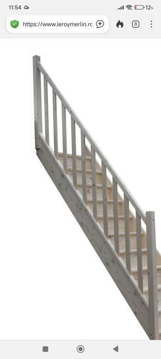 Kit complet de balustrada cu balustrii frezati pentru scara Alfa 
D