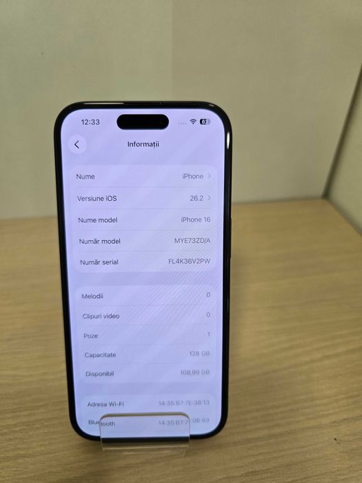 Iphone 16 5G 100% baterie (ECA27 b.48269)-Garantie 2 ani
