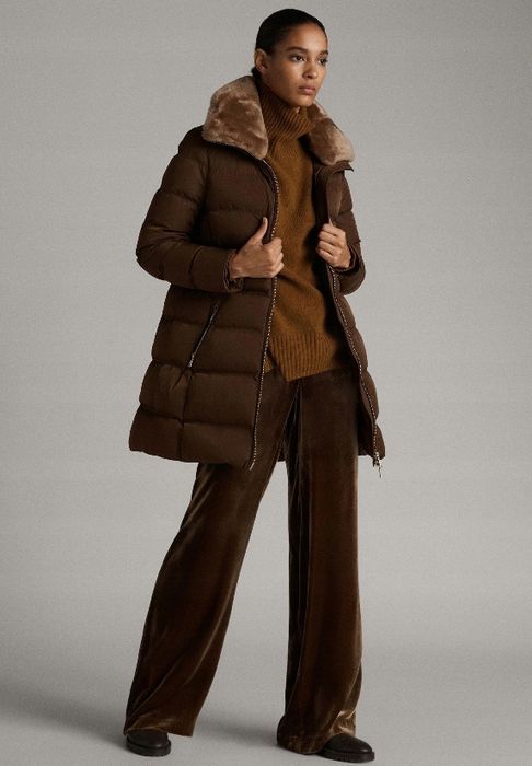 Geaca Massimo Dutti cu guler de blana