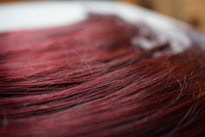 Червен Цвят патланжан удължения за коса треса на щипки