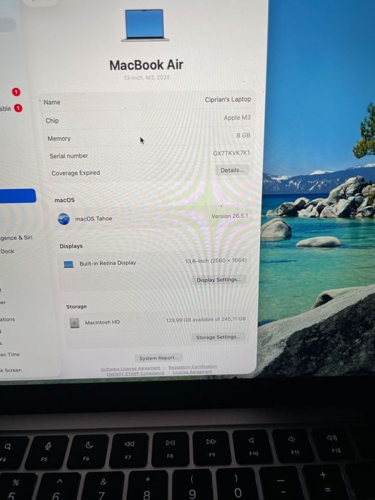 Macbook air Gold - M3 8gb Ram, 256gb