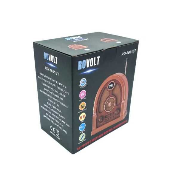 RADIO Casetofon Portabil RETRO, Acumulator,USB, BLUETOOTH, AUX, USB