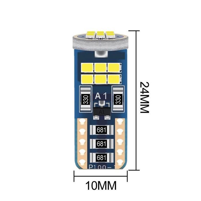 комплект 2броя led диодни габаритни крушки flyseen fls6031, t10  ...