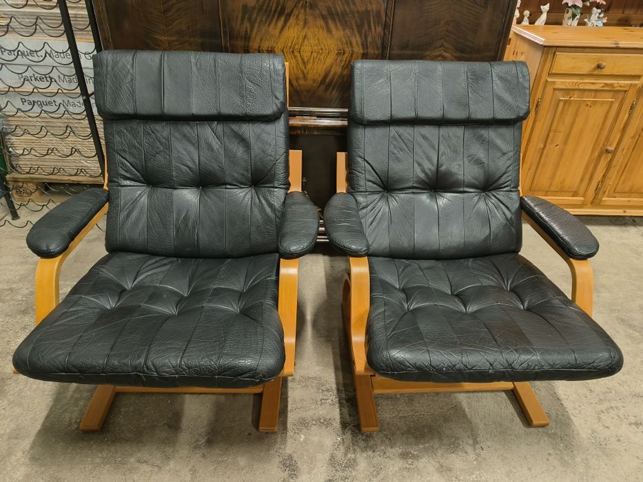 Кресло от естествена кожа внос от Дания