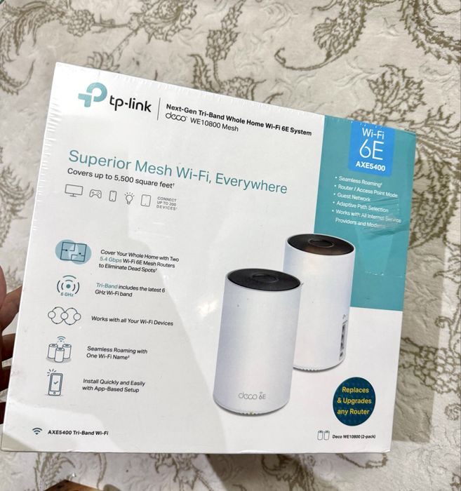 TP-Link Deco WE10800 Wi-Fi 6E Mesh AXE5400 (2-Pack) Новый, запечатан