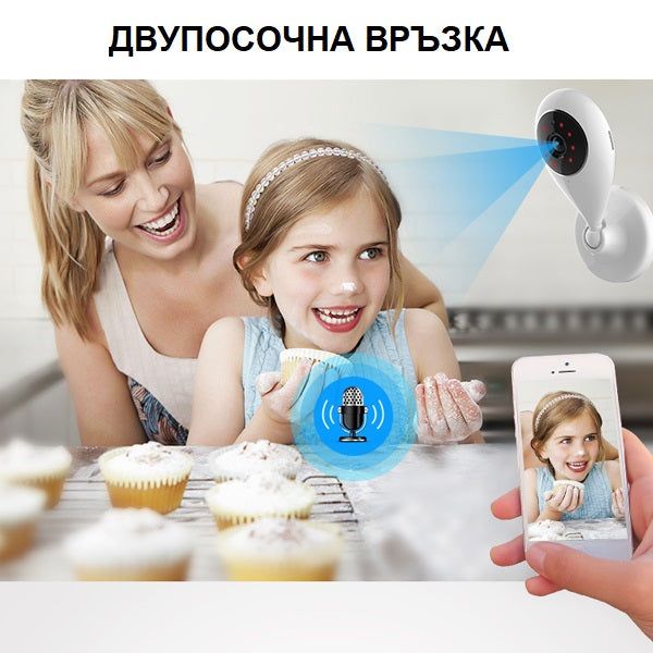 WIFI/IP охранителна камера HD 720P, нощно виждане и детектор  /SMK005/