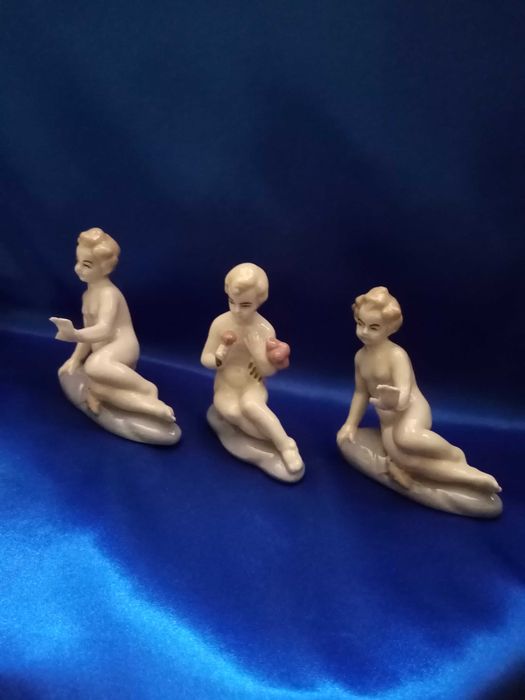 Set 3 Statuete bibelou porțelan fin