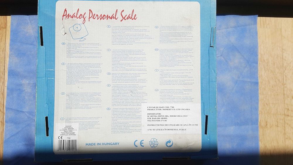 Cantar nou, Momert 7780, mecanic, analog, max. 130 kg, Ungaria