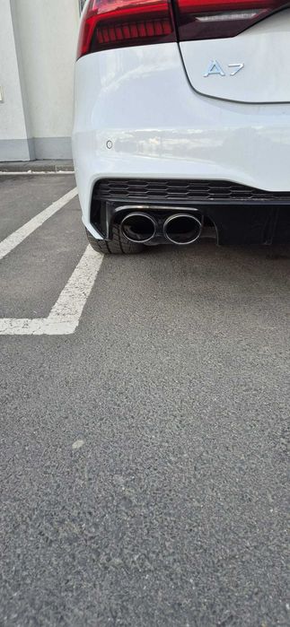 Evacuare completă Audi A7 C8 3.0 TFSI, modificată profesional cu tips-uri duble stil S7