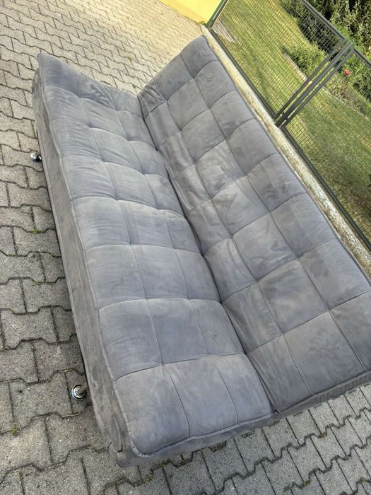 Разтегателен сив велурен диван/ Sofa/ Coach