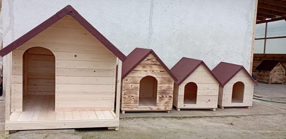 Лакирана дървена къща за кучета , къща куче  от дърво кучешка колиба