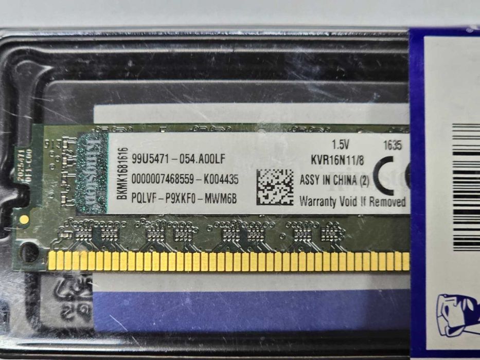 Memorie RAM Desktop Kingston ValueRAM 8GB DDR3 1600MHz CL11 PC3-12800 DIMM 1.5V KVR16N11/8