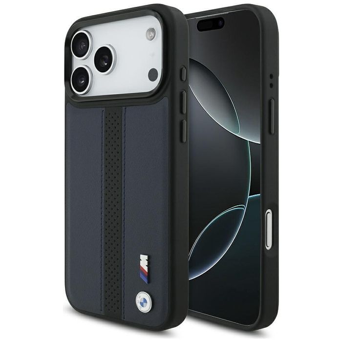 Case bmw m perforated stripe logo magsafe for iphone 17 pro max navy b