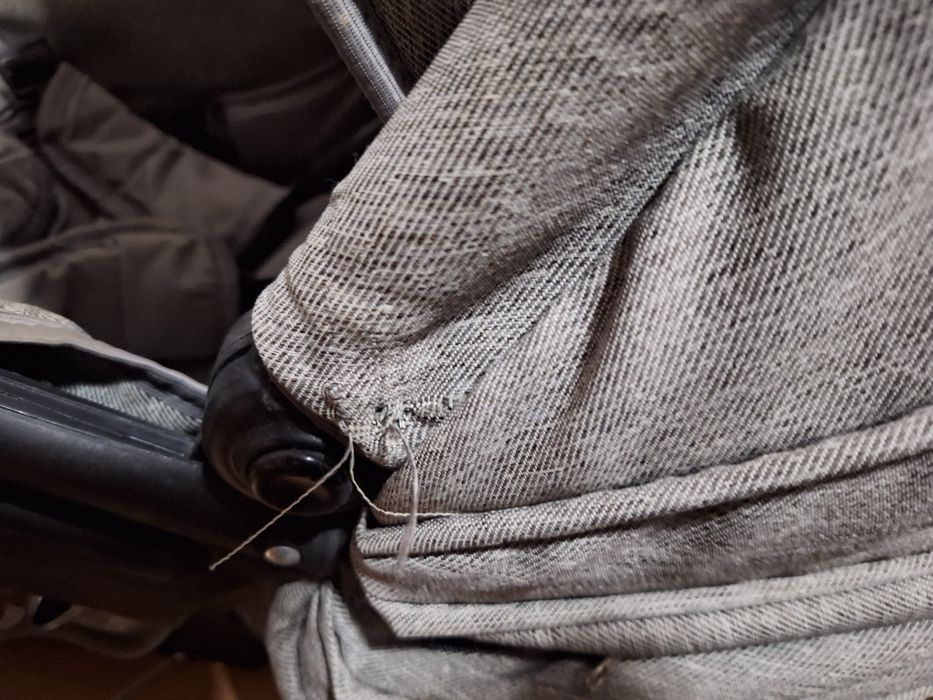 Бебешка количка 3 в 1 Adbor - Nemo len, сив лен