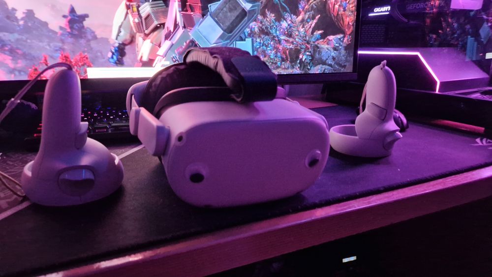 Ochelari VR Meta Quest 2 128GB + headstrap premium +  cablu link