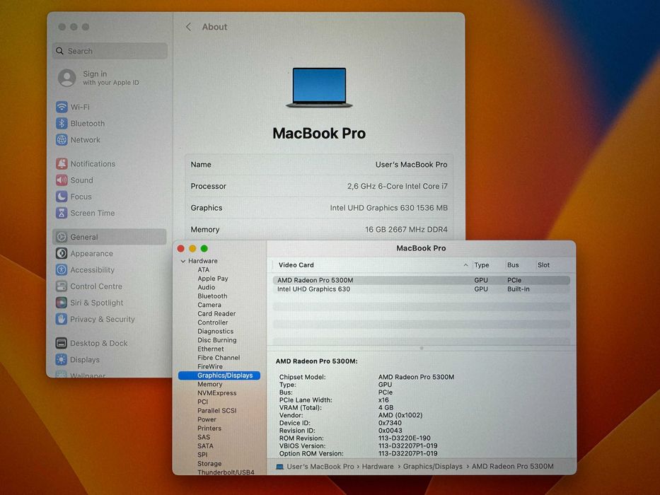 16' Core i7 Apple MacBook Pro 2019 16GB RAM/512GB SSD/Radeon Pro 4GB