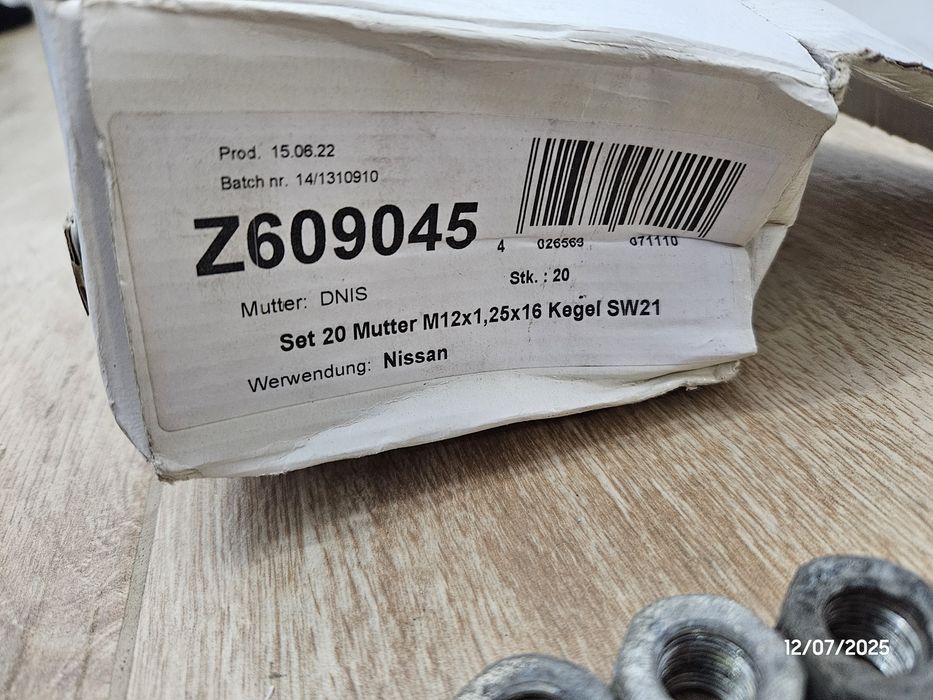 Set 20 piulite HEX21  pentru prezoane otel M12x1.25