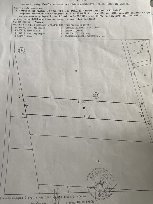 Продавам 3 д парцел с. Генерал Кантарджиево