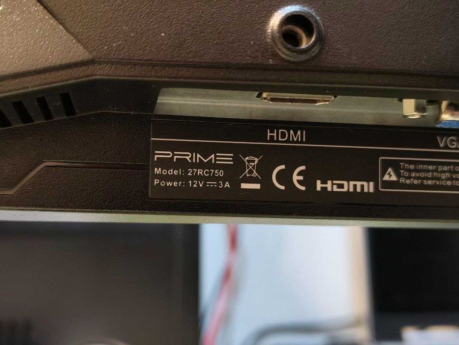 Monitor Prime 27`, изогнутый. fullHD
