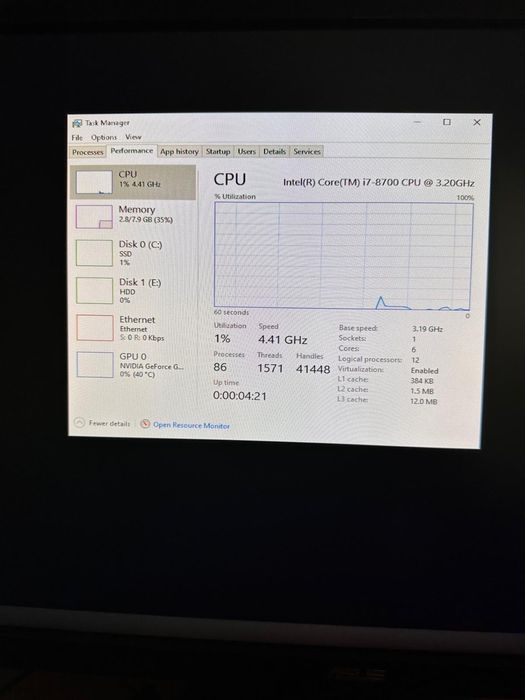 Pc Gaming Rog Strix i7-8700 8gb Ram Gtx 1060 6gb