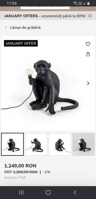 Vand lampa seletti de exterior forma de maimuta