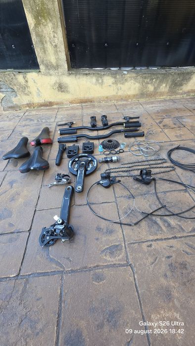 Lot piese bicicletă transmisie & cockpit – Shimano, FSA, BBB