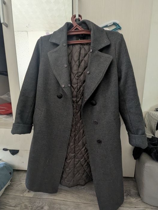 пальто теплое стёганое размер s