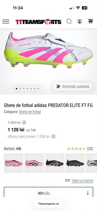 Ghete de fotbal profesionale Adidas Predator Elite