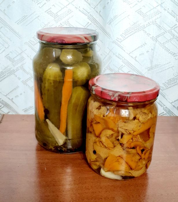 Закрутки.Огурцы и лисички