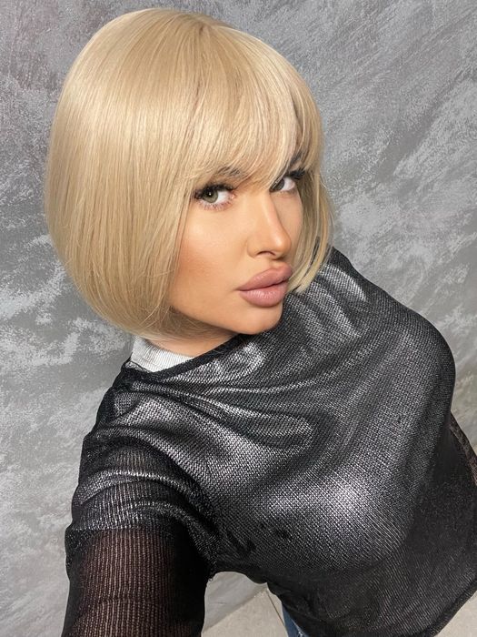 Peruca bob blonda scurta  noua
