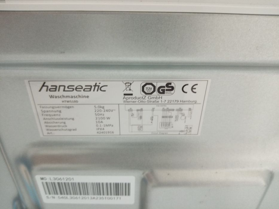 Mașina de spălat rufe verticala Hanseatic