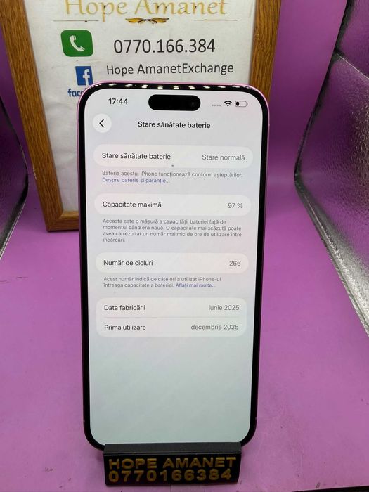 HOPE AMANET P2-Iphone 16 plus 128 GB/97% BAT 266 cicl