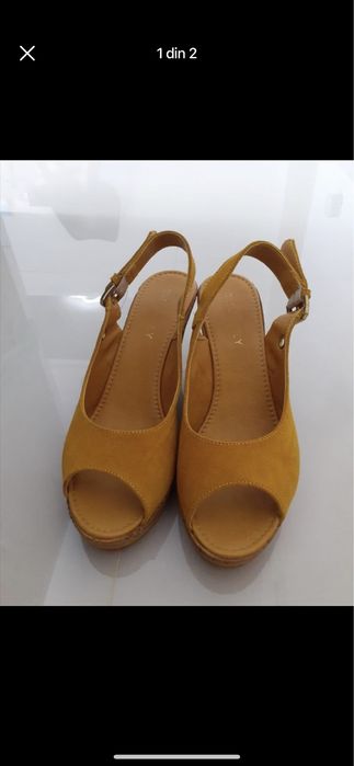 Sandale dama piele intoarsa  mustar 39-40