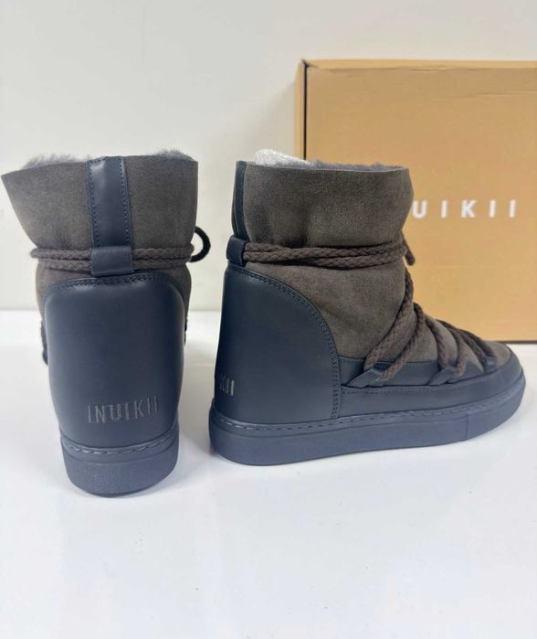 НОВИ Дамски апрески INUIKII Classic Sneaker Suede (Тъмносиви) - Размер 40 (25 см стелка)