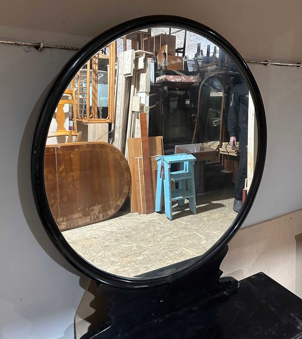 Comoda Vintage cu Oglinda Stil ArtDeco; Toaleta Lemn Masiv