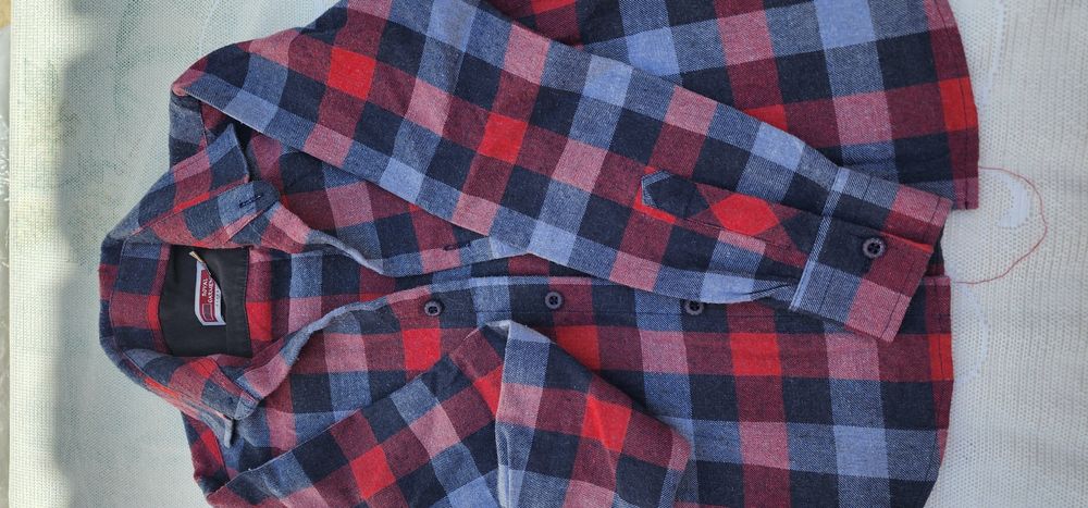 Рубашка в клетку теплая