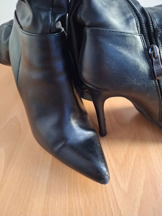 Cizme lungi negre elegante toc subțire mărimea 39