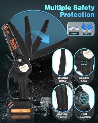 Нов Мини моторен трион с батерия и вериги за рязане дърва градина двор