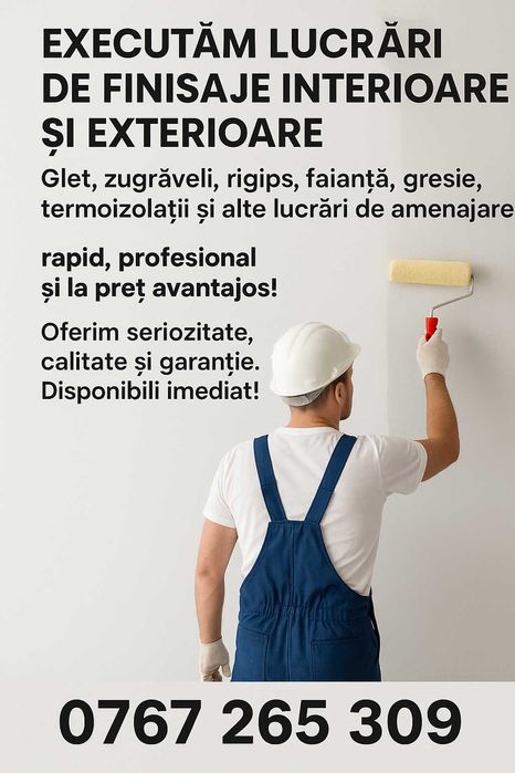 Executam lucrari de finisaj interior si exterior in Constanta