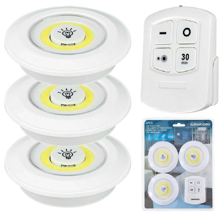 3 броя БЕЗЖИЧНИ LED Светодиодни ЛАМПИ с дистанционно УПРАВЛЕНИЕ