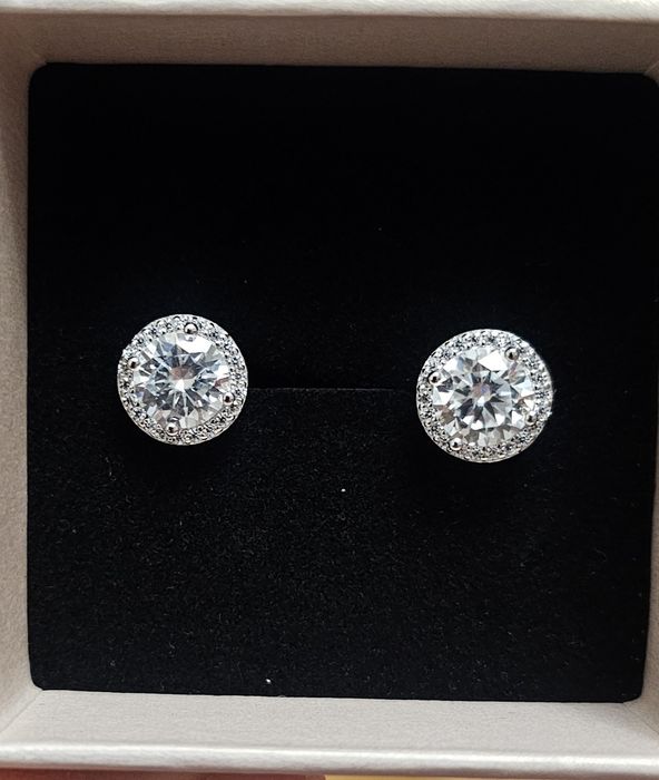 Cercei dama -argint (925) cu pietre pretioase- Certif GRA_Testate