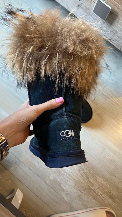 Боти ботушки с естествен пух