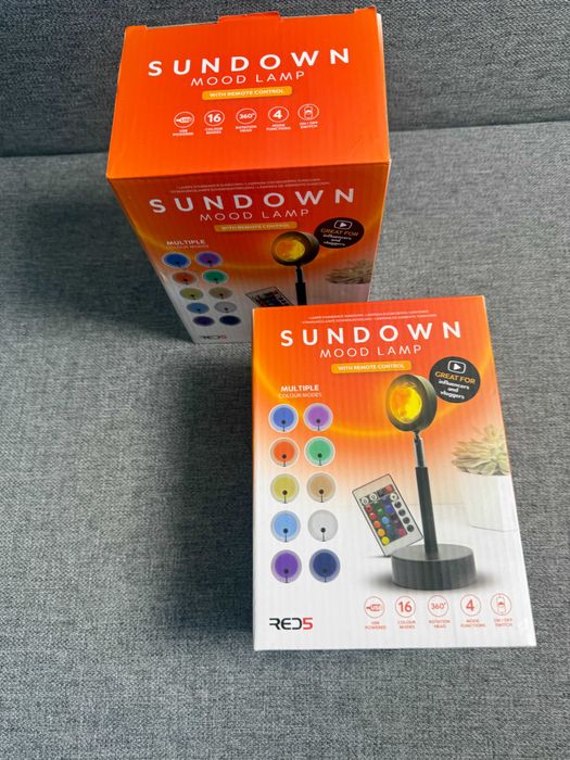 RGB Sundown Mood Lamp с дистанционно – sunset лампа, нова  (2 броя]