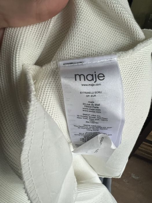 Платье коктельное Maje, хлопковое, Rimelli, белое, XS-S
