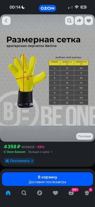 Вратарские перчатки Be One